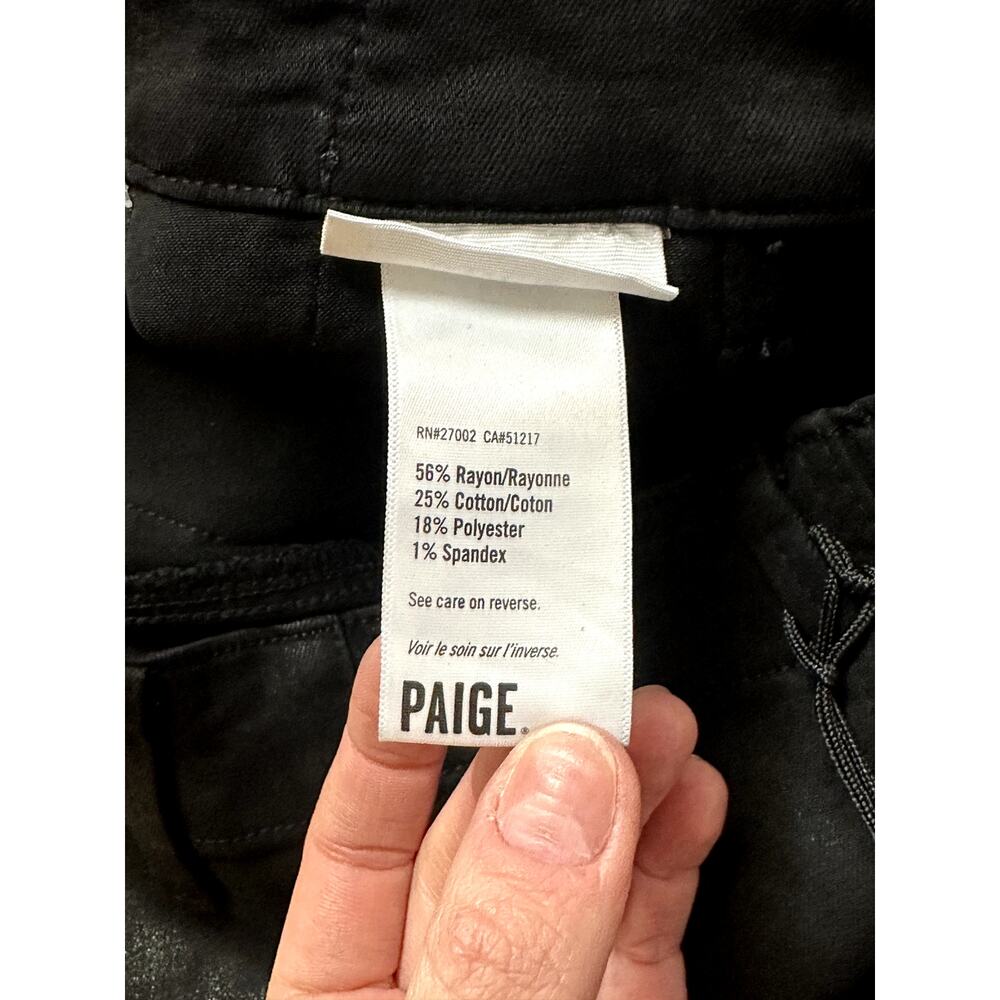 PAIGE Mayslie Straight Ankle in Black Fog Luxe Coating Size 29 - Picture 7 of 9